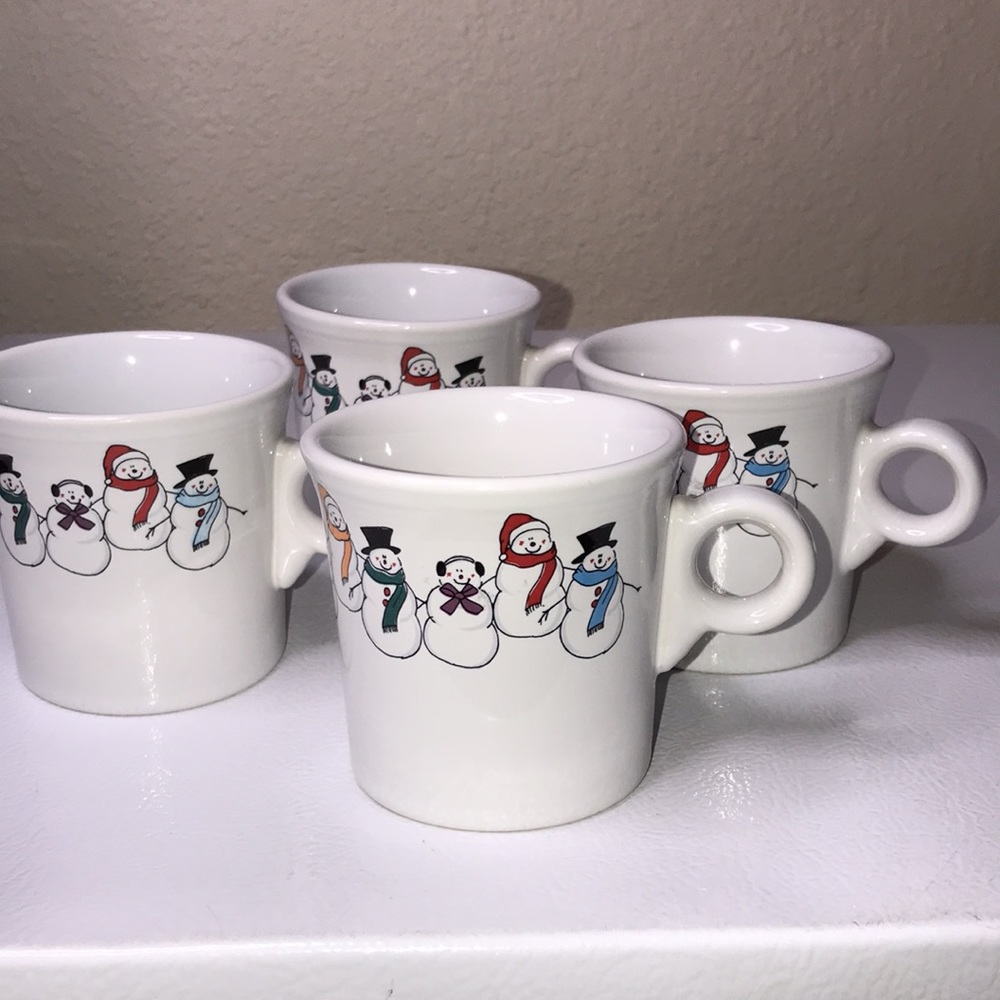 Fiestaware Vintage Snowman Mugs. Excellent Condition. 4 Available. One Cup $24.